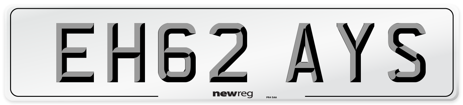 EH62 AYS Number Plate from New Reg